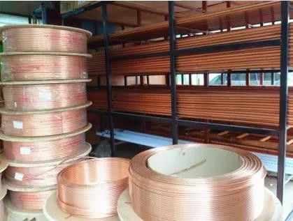 Bobina 6.35mm da tubulação do tubo de cobre do condicionador de ar tubo lustrado redondo de 1/4 de polegada